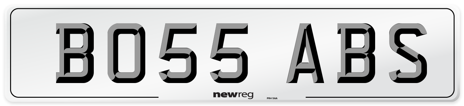 BO55 ABS Number Plate from New Reg